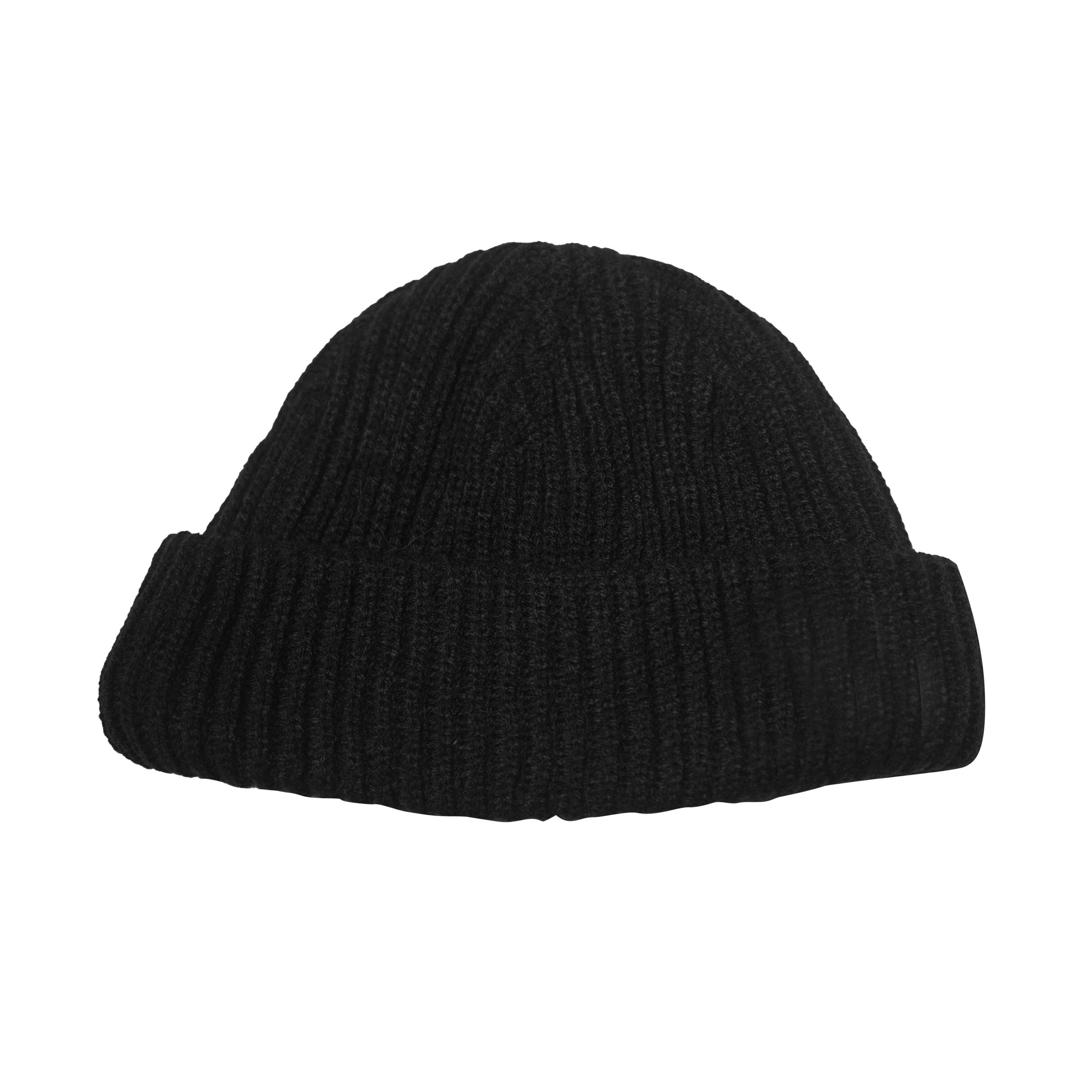 Black beanie mockup on white background