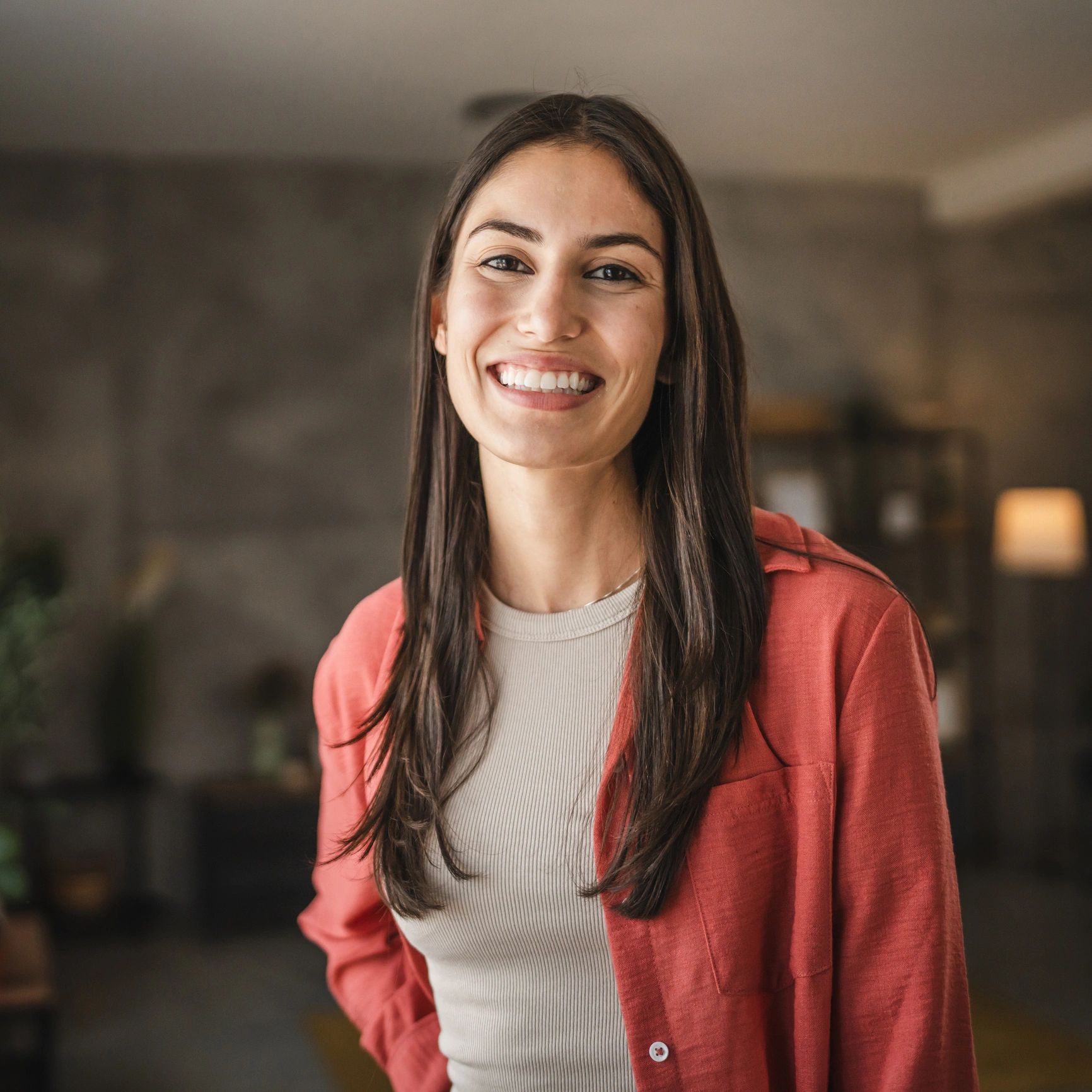 Smiling customer portrait
